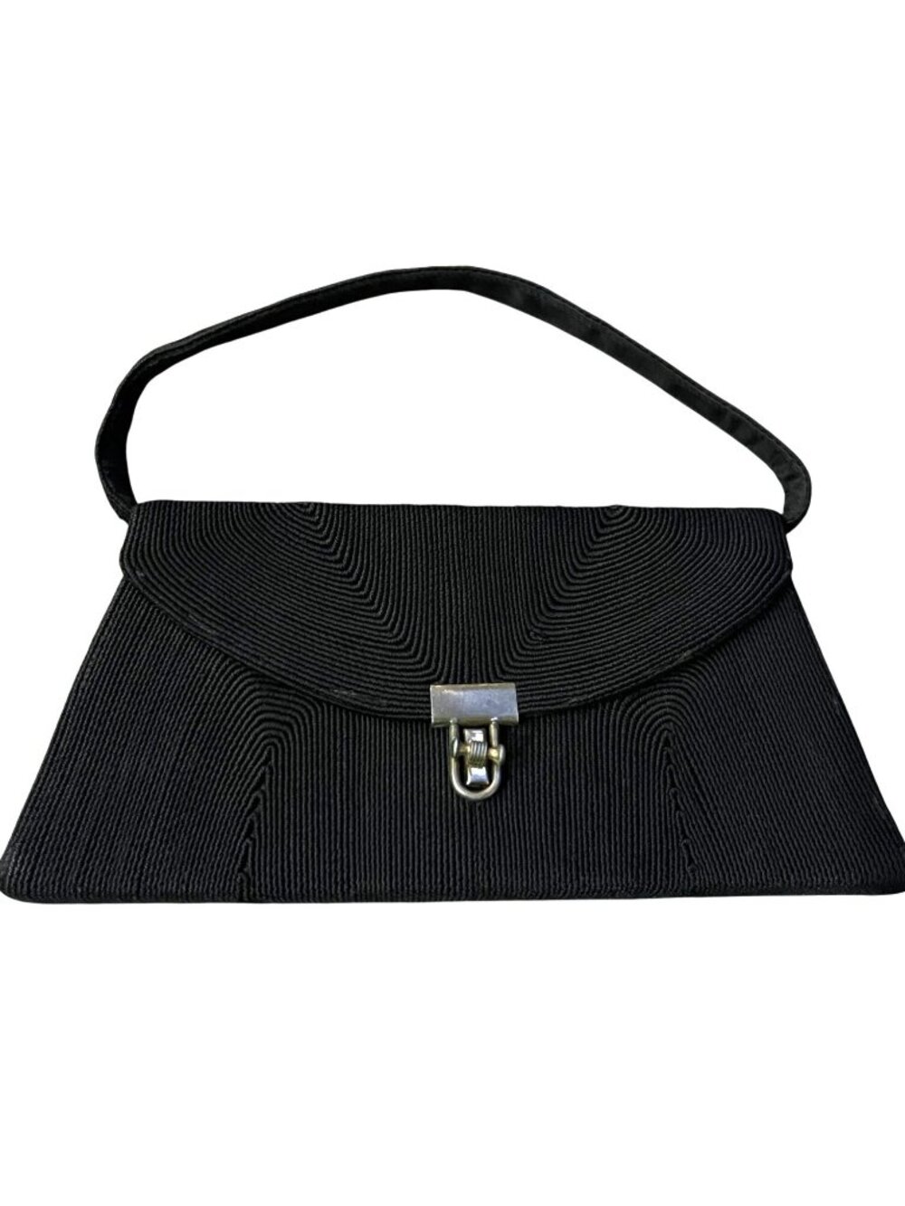 Vintage Annette Cordé Handbag Black Small Evening Bag Used 1940s Style